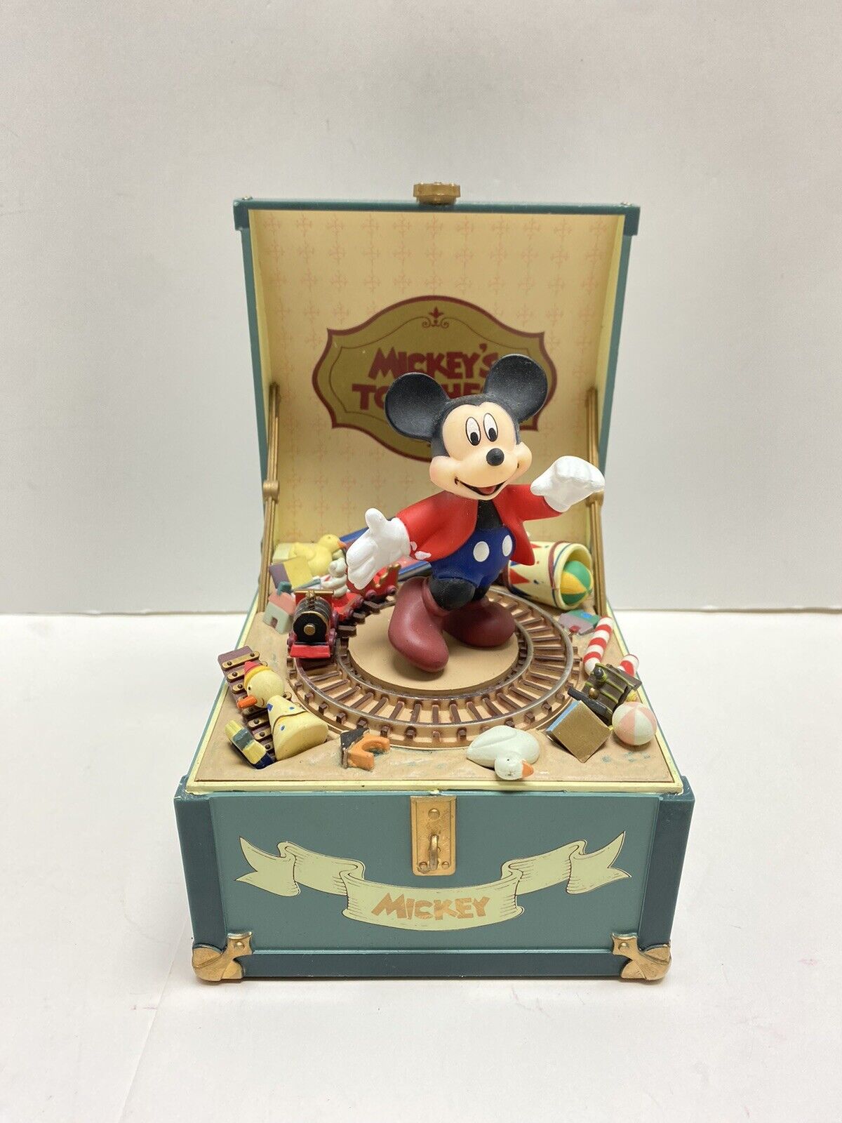 Vintage Schmid Mickey Mouse Toy Chest Music Box Plays “Toyland”