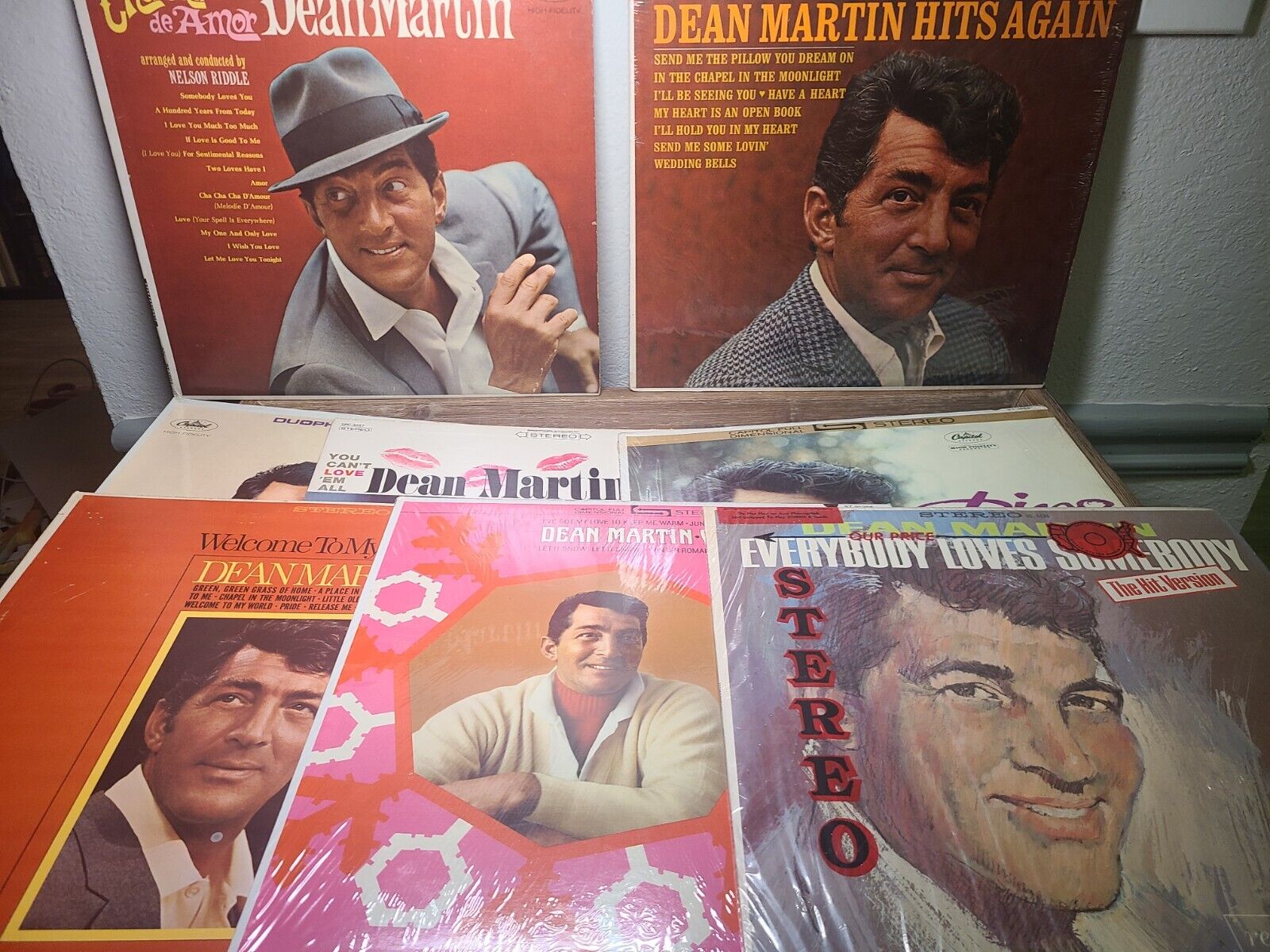 Lot of 8 Vintage Dean Martin LP Records 12” 33 RPM Vinyl Albums Rat Pack