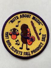 Vintage Patch Girl Scouts Nuts About Music 1997 Fall Product Sale Purple Yellow picture