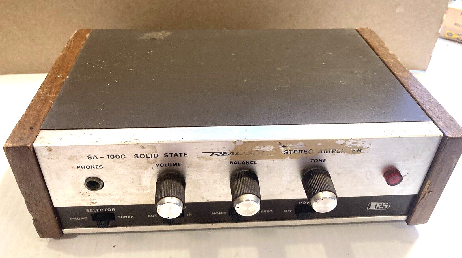 Vintage Stereo Amplifier Solid State Realistic SA-100C  stereo Music Powers up