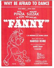 HAROLD ROME AUTOGRAPH Vintage Sheet Music WHY BE AFRAID TO DANCE / FANNY 1954 picture