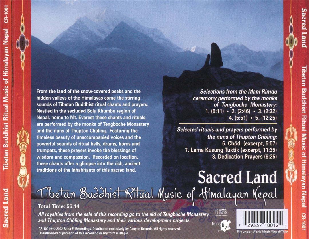 TIBETAN BUDDHIST MONKS - SACRED LAND NEW CD