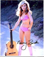 NANCY SINATRA Hand Signed Photo SEXY BIKINI with Boots and Guitar picture