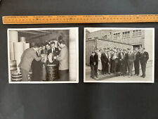 Two original large photos fifties sixties group visiting Premier Drums Shadows? picture
