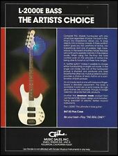 The 1987 G&L L-2000E Bass Series guitar ad 8 x 11 advertisement print picture