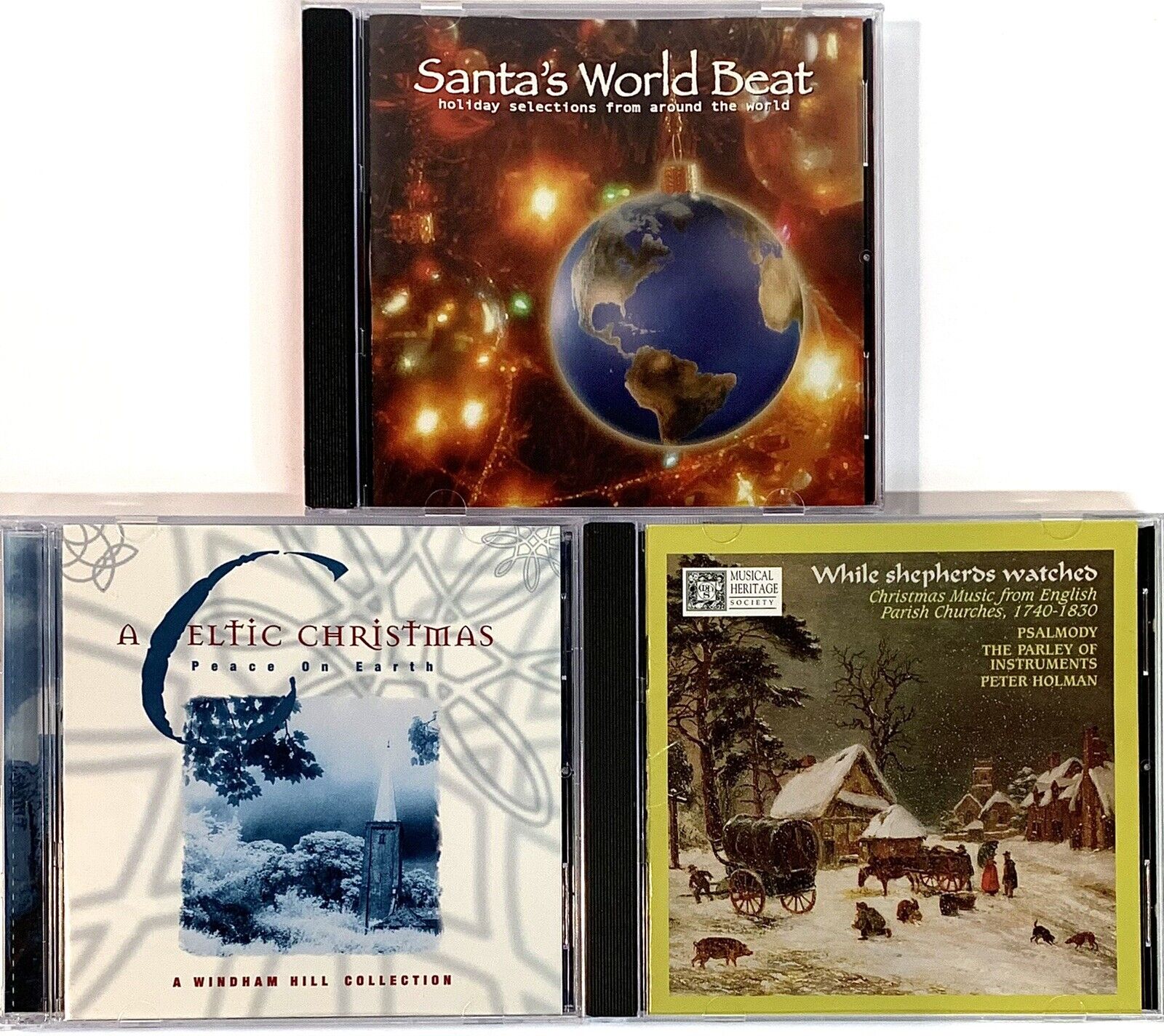 Christmas CD Lot 3 CDs A Celtic Christmas • Santa’s World Beat • While Shepherds