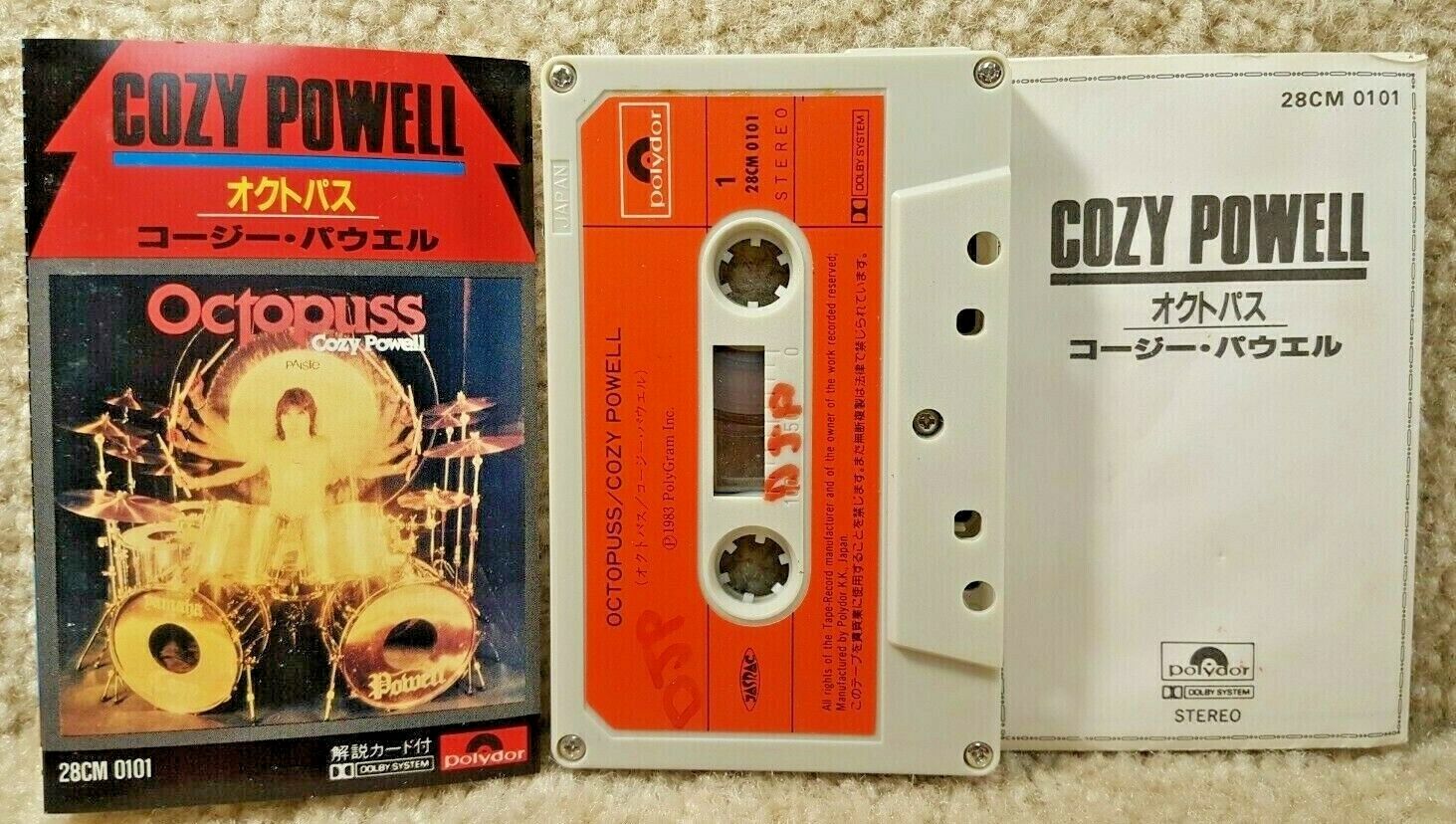 Vintage 1983 Cassette Tape Cozy Powell Octopuss Japan Release Polydor 