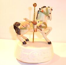 Musical Carousel Horse  -  Vintage  - Horse Spins & Music Plays  5 1/2