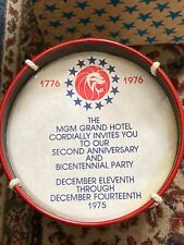 MGM Grand Hotel CASINO Las vegas Bicentennial Drum 1975 Casino Invitation BOX picture