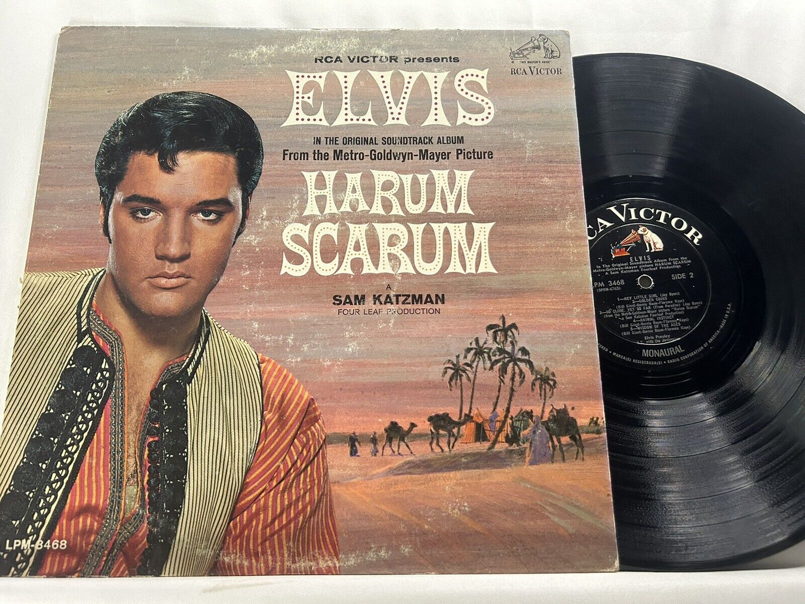 Elvis Presley Harum Scarum LPM 3468 RCA Victor Black Label First Mono Press G+
