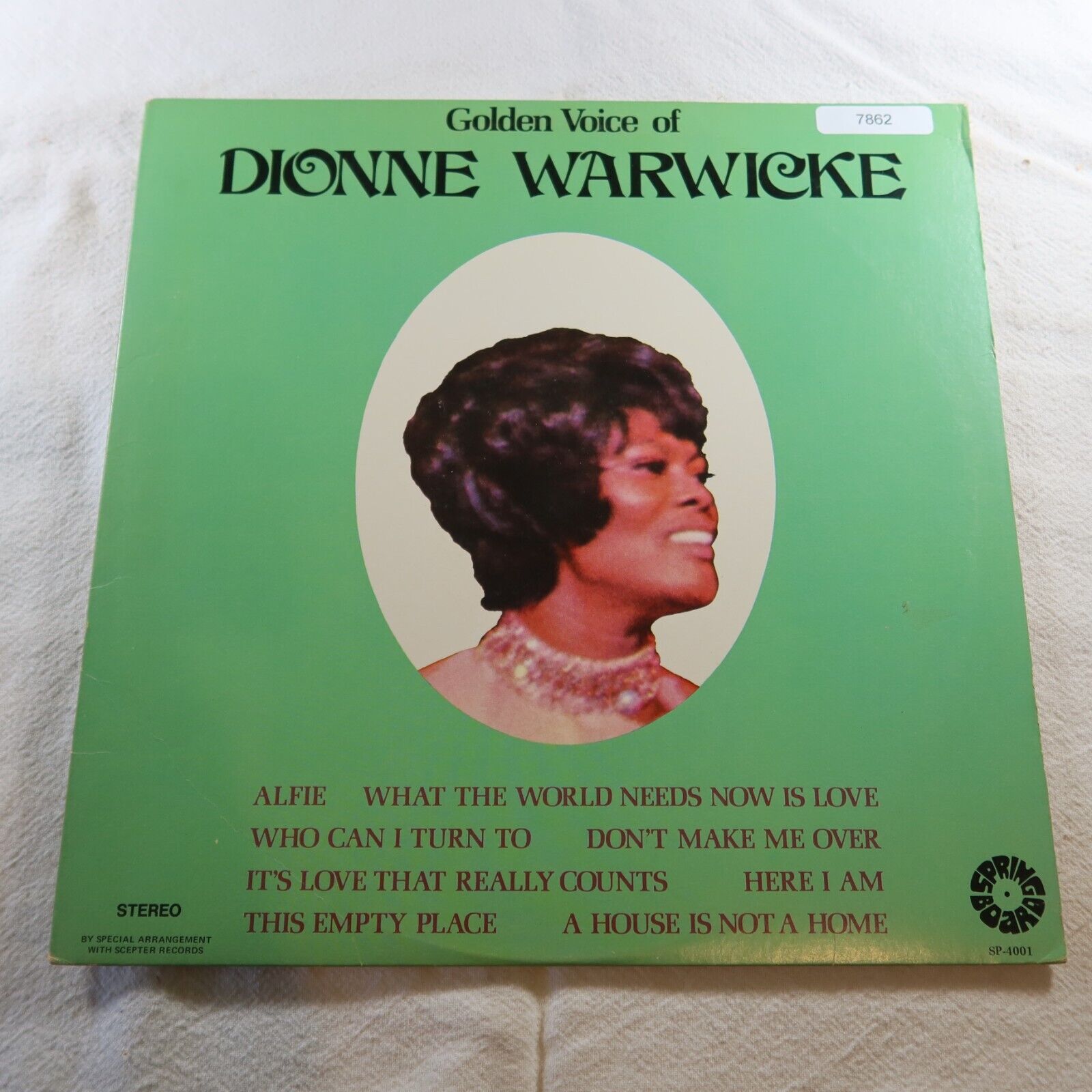 Dionne Warwick Golden Voice Of   Record Album Vinyl LP