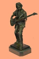 Handcrafted Detailed Black American Guitar Player Music Trophy Bronze Decorative picture