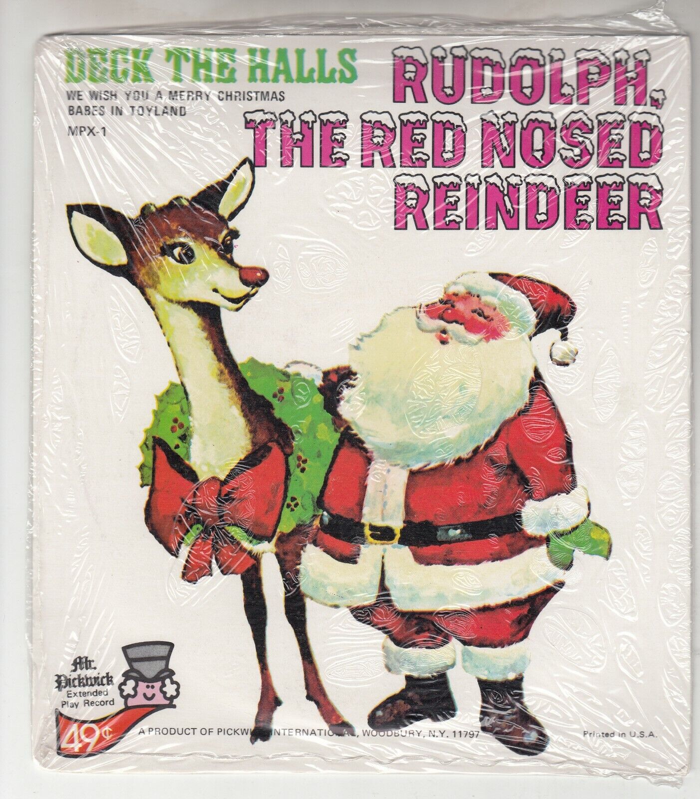 RUDOLPH, THE RED NOSED REINDEER Mr. Pickwick Record NEW and SEALED Vintage 45RPM