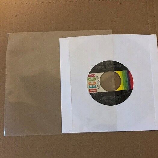 (100) Clear 45 RPM Outer Sleeves 2 Mil Polypropylene - Record Covers