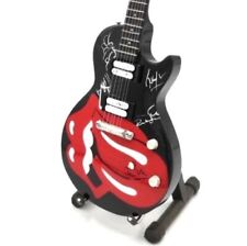 Miniature Guitar ROLLING STONES JAGGER RICHARDS Memorabilia FREE Stand GIFT picture