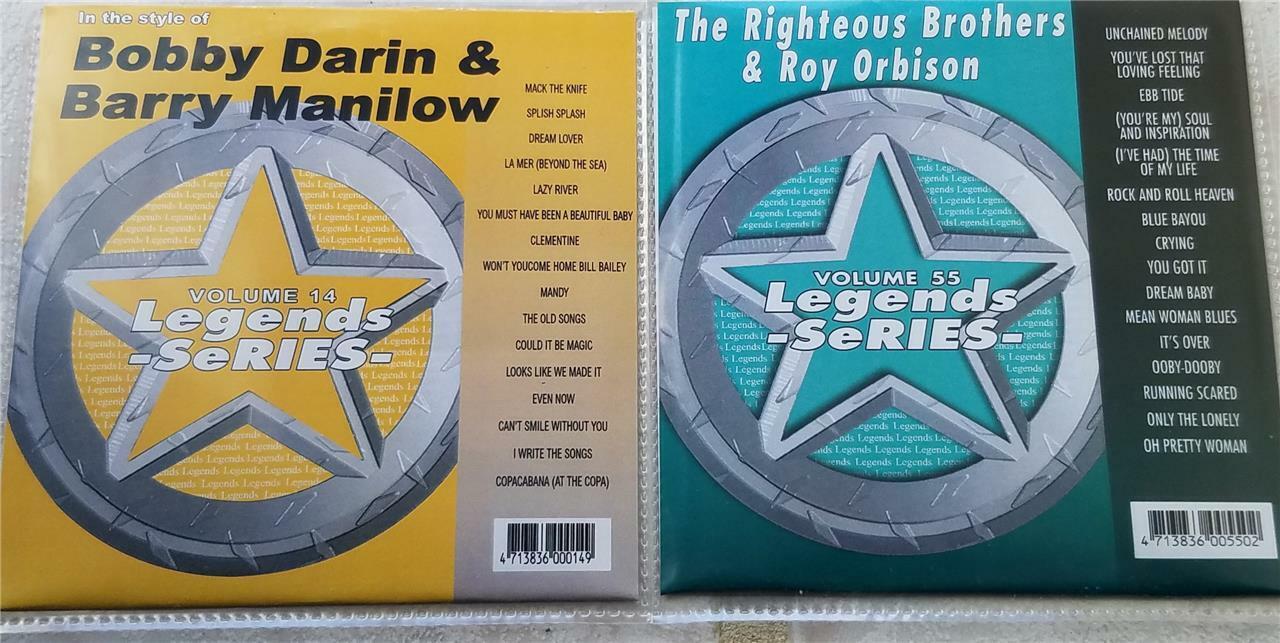2 CDG LEGENDS KARAOKE DISCS 1970\'S RIGHTEOUS BROTHERS & BARRY MANILOW & MORE