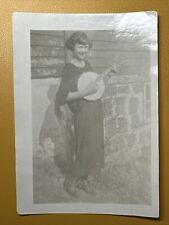 1924 “Dot & Her Banjo Mandolin” ORIGINAL snapshot vintage photo Instrument music picture