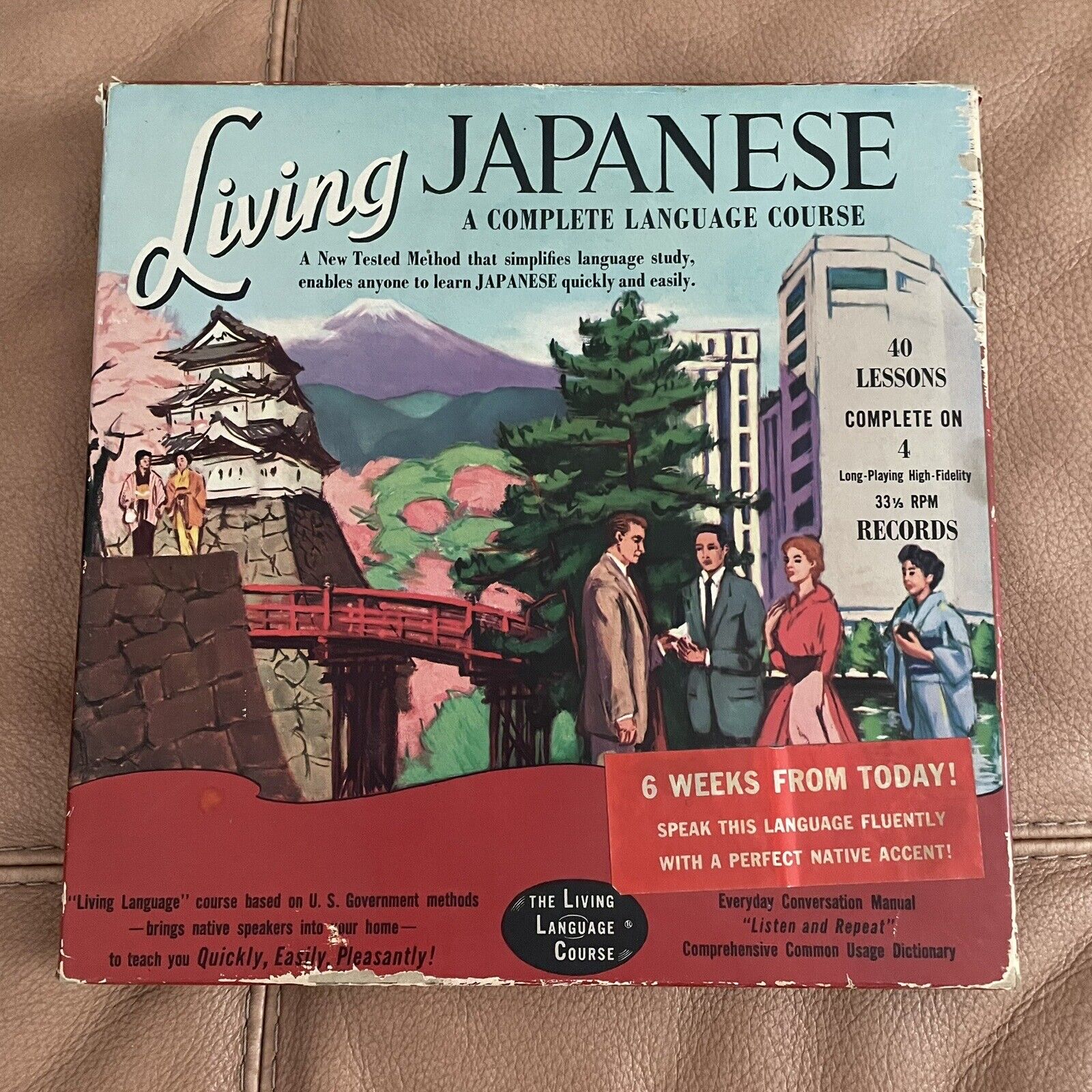 Living Japanese A Complete Language Course 40 Lessons on 4 Records 33 1/3 NEW