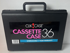 NEW Vintage 1995 Click Case Black Hard Plastic 36 Cassette Hard Storage USA Made picture