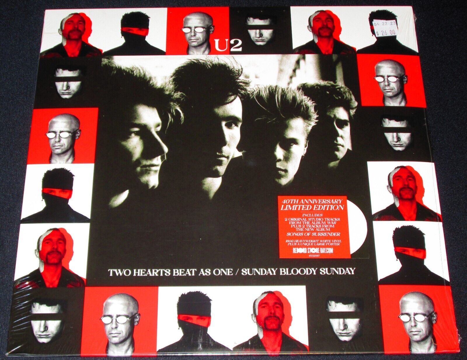 U2 Two Hearts Beat As One/Sunday Bloody Sunday RSD LE WHITE Vinyl NEW & SEALED