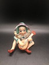 Pixie Elf Playing Banjo Porcelain Hand Painted Occupied Japan Figurine picture