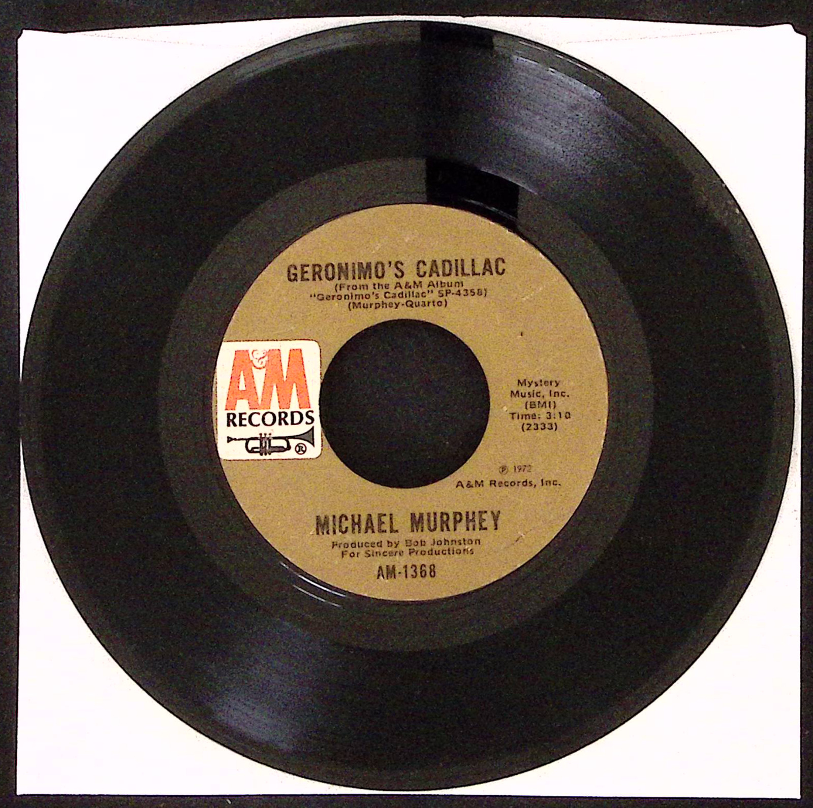 MICHAEL MURPHEY BOY FROM THE COUNTRY/GERONIMO\'S CADILLAC VINYL 45 VG 42-36