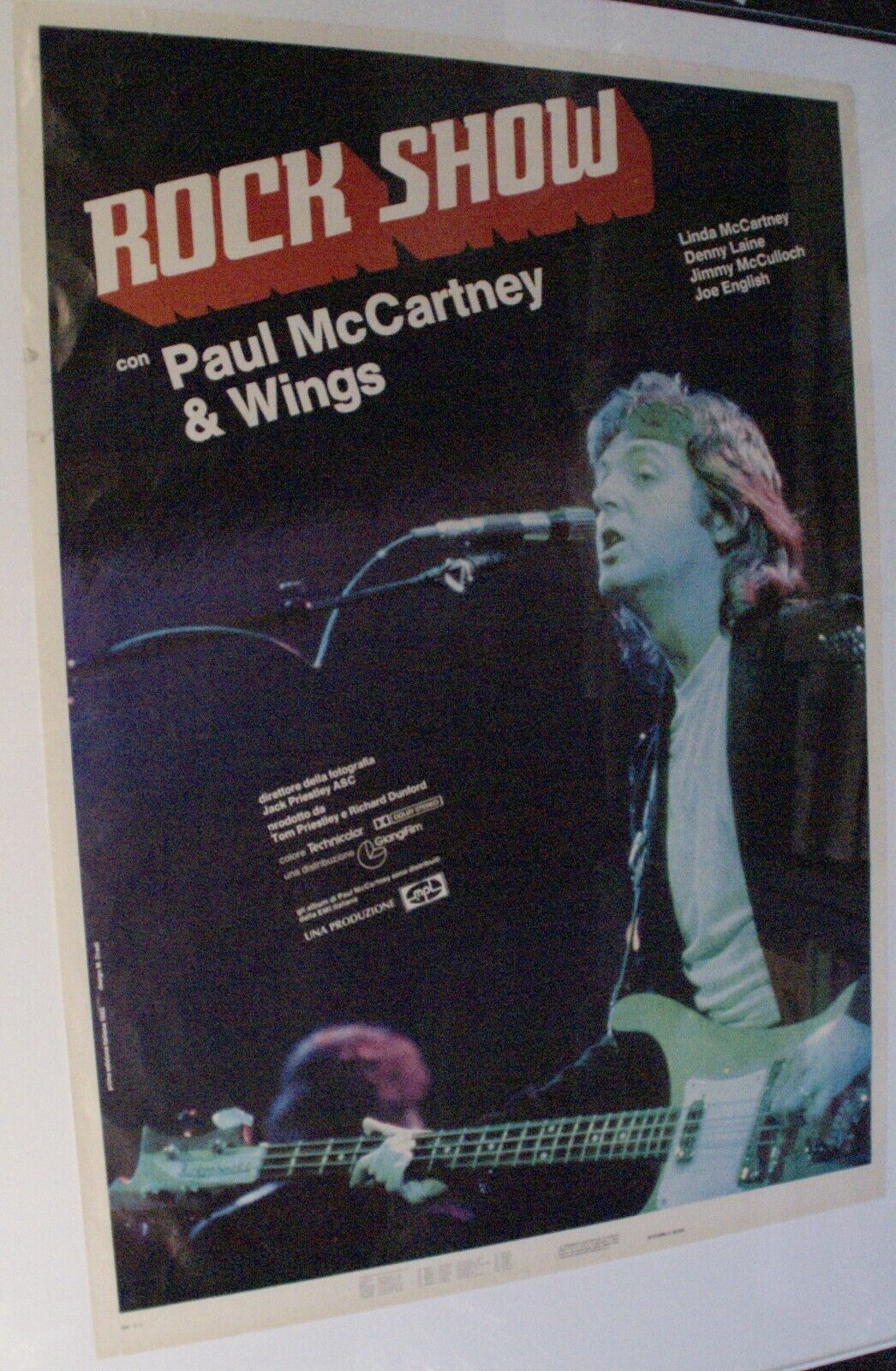 The Beatles Paul McCartney and Wings Poster Vintage Italian Rock Show 1980