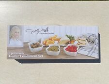 Dolly Parton 4 Piece Ceramic Guitar White Condiment Set NIB Long Tray & 3 Dishes picture