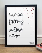 Elvis Falling In Love With You - Personalised Framed Song Print Valentines Gift picture