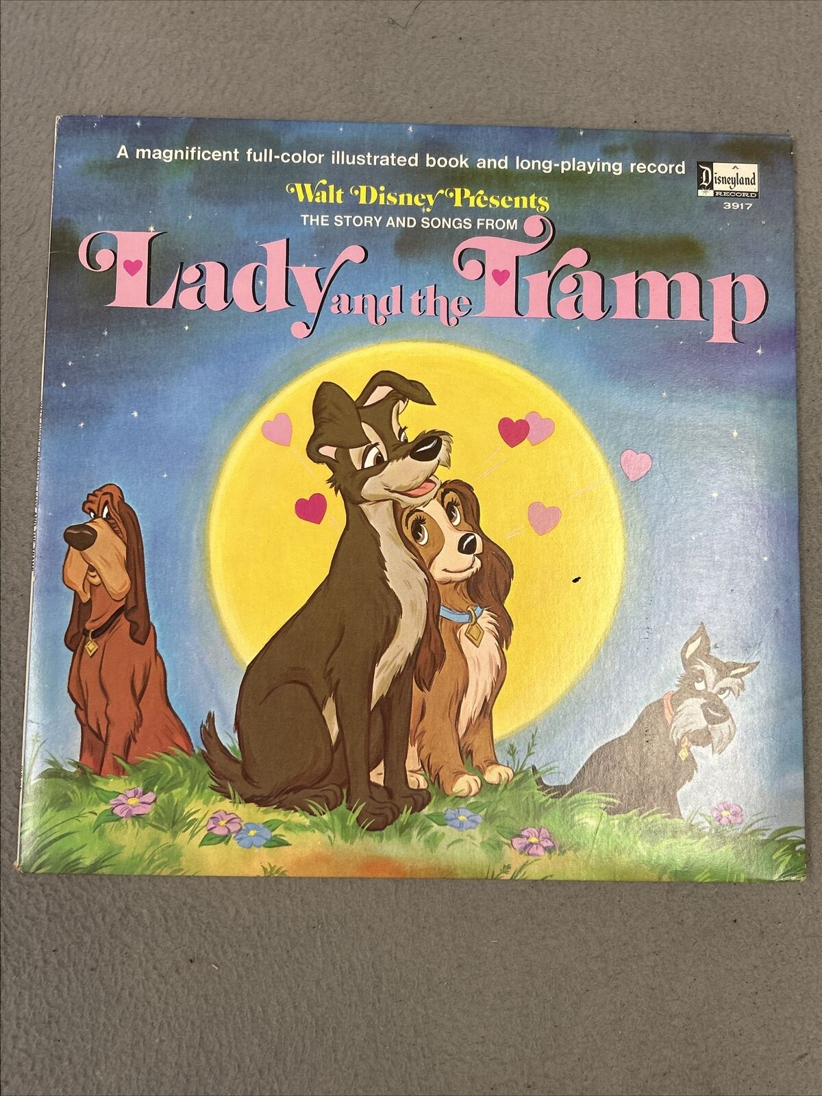 Lady And The Tramp Vinyl Record & Book Disneyland Disney Vintage 1969 3917 Songs