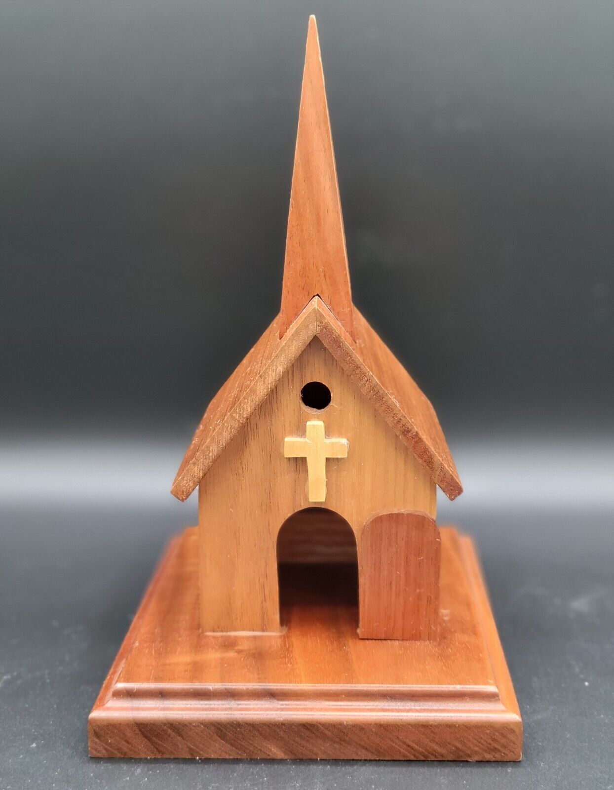 Vintage Amish Little Brown Church Music Box (Handmade)