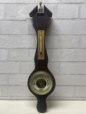 Vintage Colonial Optical Co. Wood Barometer Thermometer Banjo Shape Germany picture