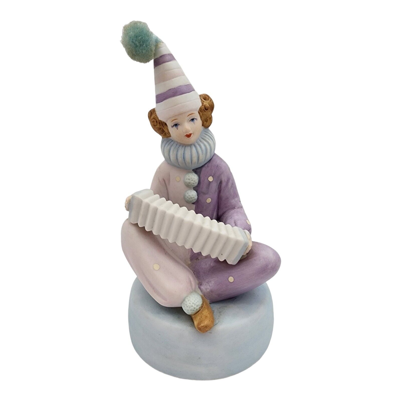 Vintage Summit Collection Musical Rotating Fine Porcelain Clown. Handpainted