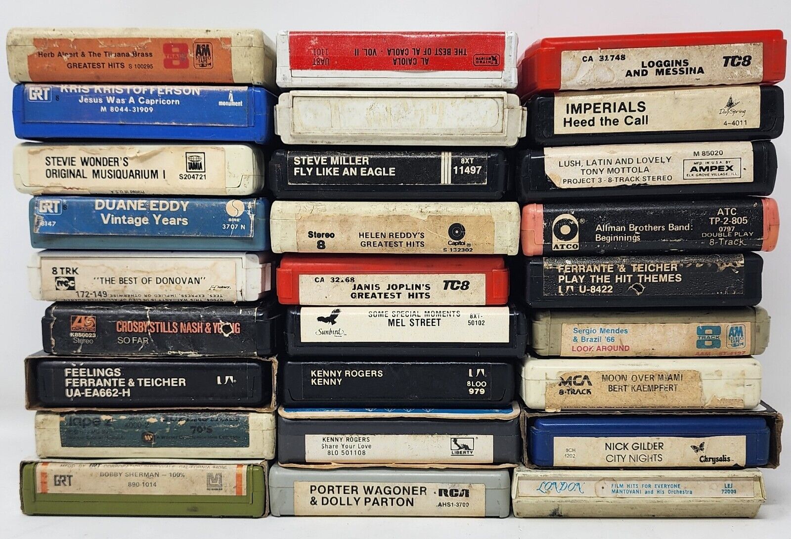Lot of 27 Various Vintage 8-Track Tapes Some Rare As Shown In Pictures