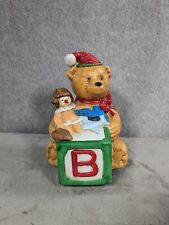Vintage Ceramic Christmas Bear Music Box picture