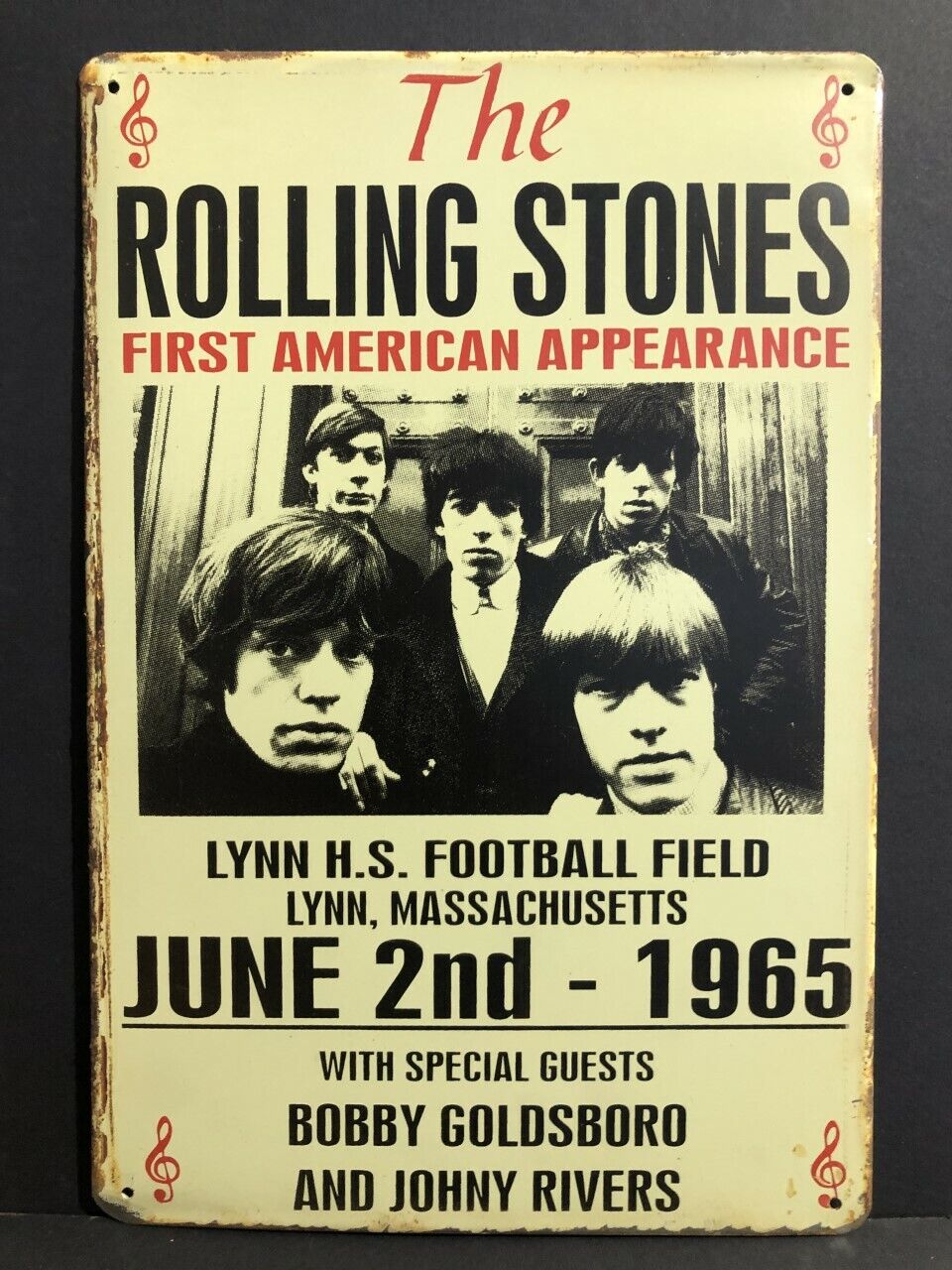 THE ROLLING STONES FIRST AMERICAN APPEARANCE Vintage Retro Metal Sign 30x20cm