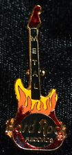 Hard Rock Records Flaming Mini Guitar Metal Pin picture