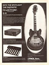 vtg 70s MCI GUITORGAN B-35 MAGAZINE PRINT AD Guitar Organ Bass Mate Pedals Pinup picture