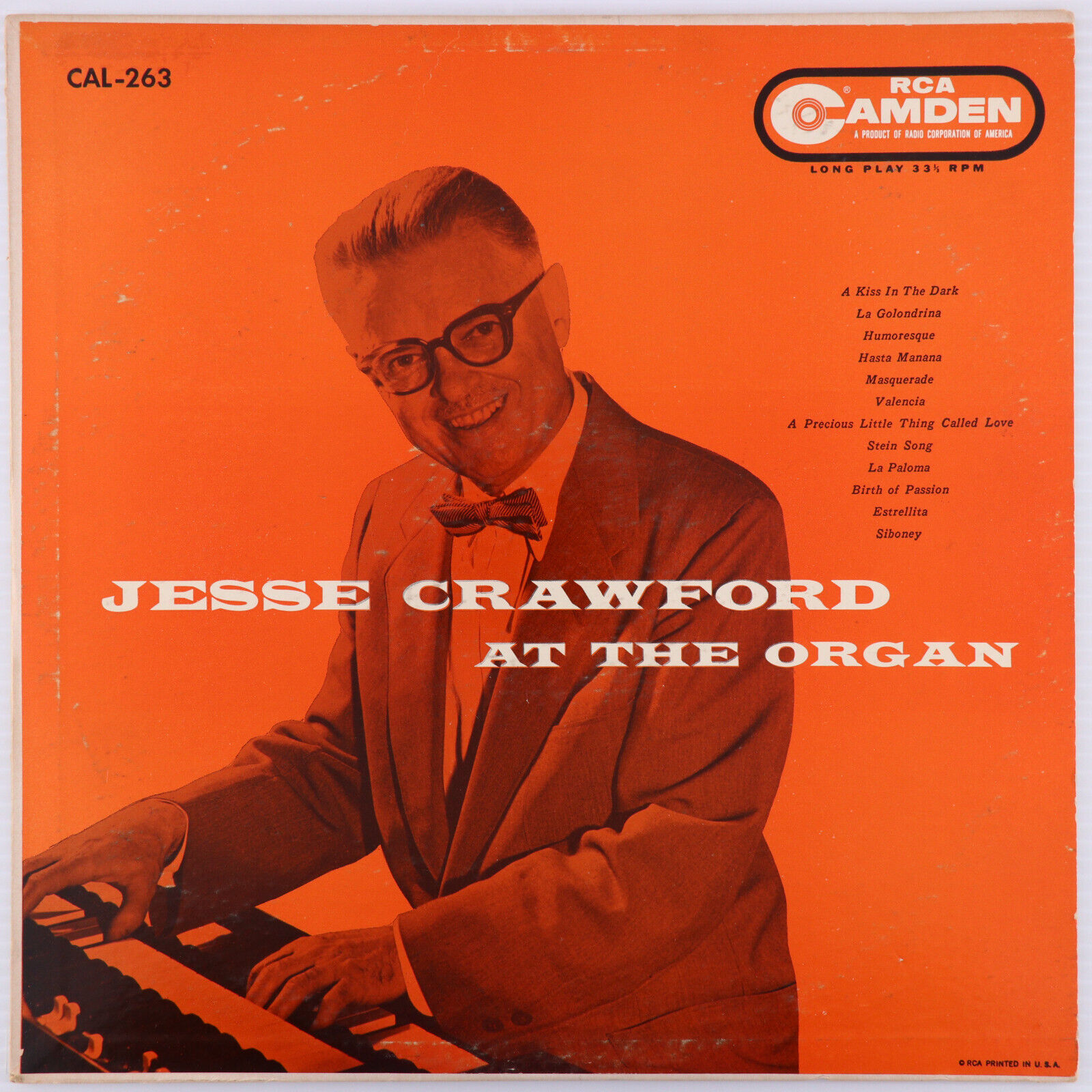 Jesse Crawford – At The Organ - Mono LP RCA Camden – CAL 263