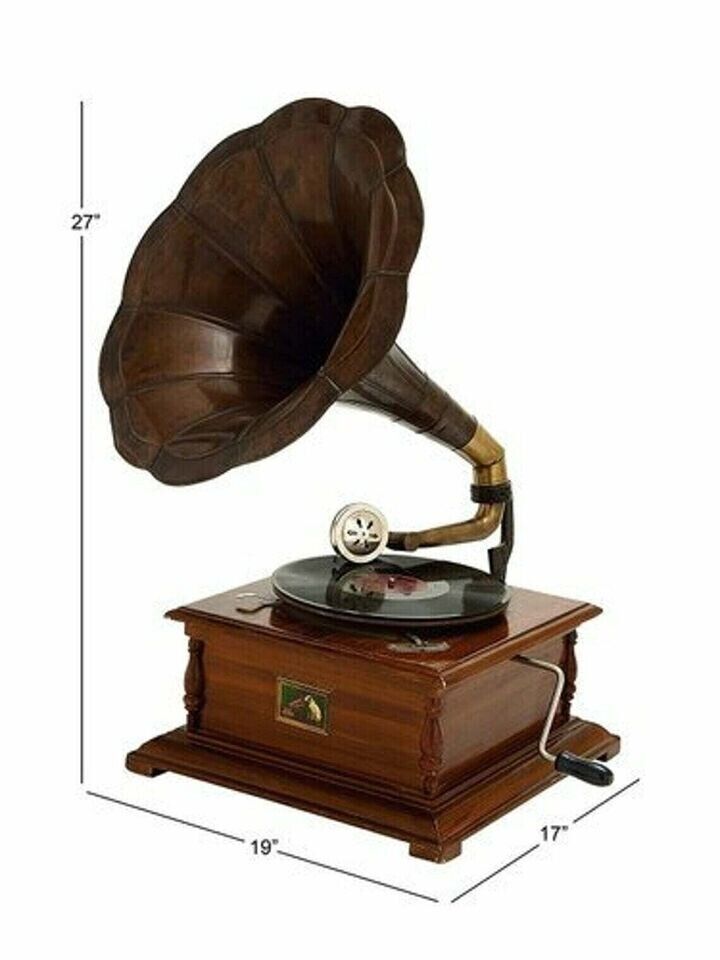 Antique HMV Fully Functional Gramophone Working Replica Vinyl Record Player Gift