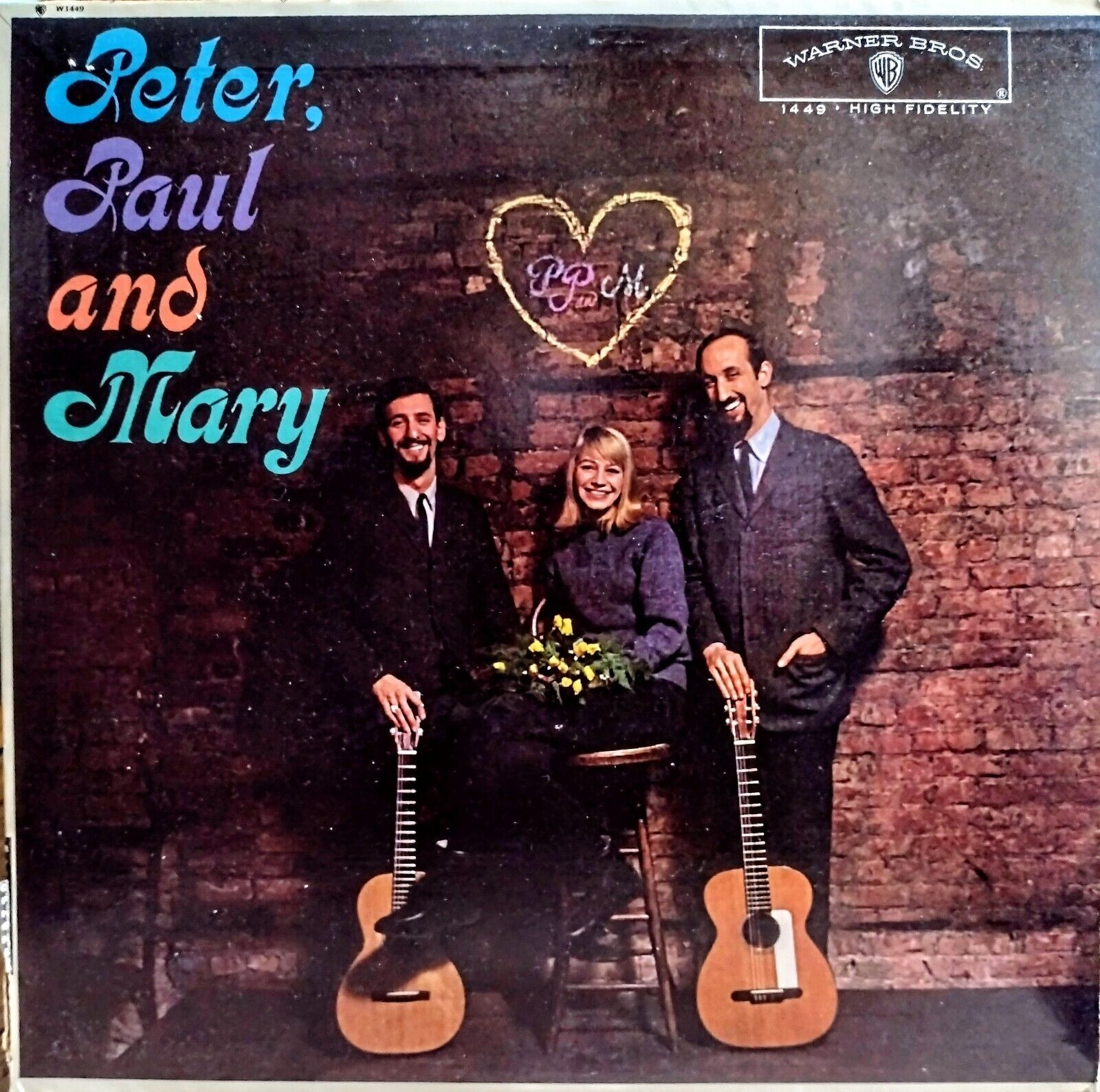 Peter, Paul & Mary VG+ RARE Offset album Cover 1st press 1962 Golden Label  