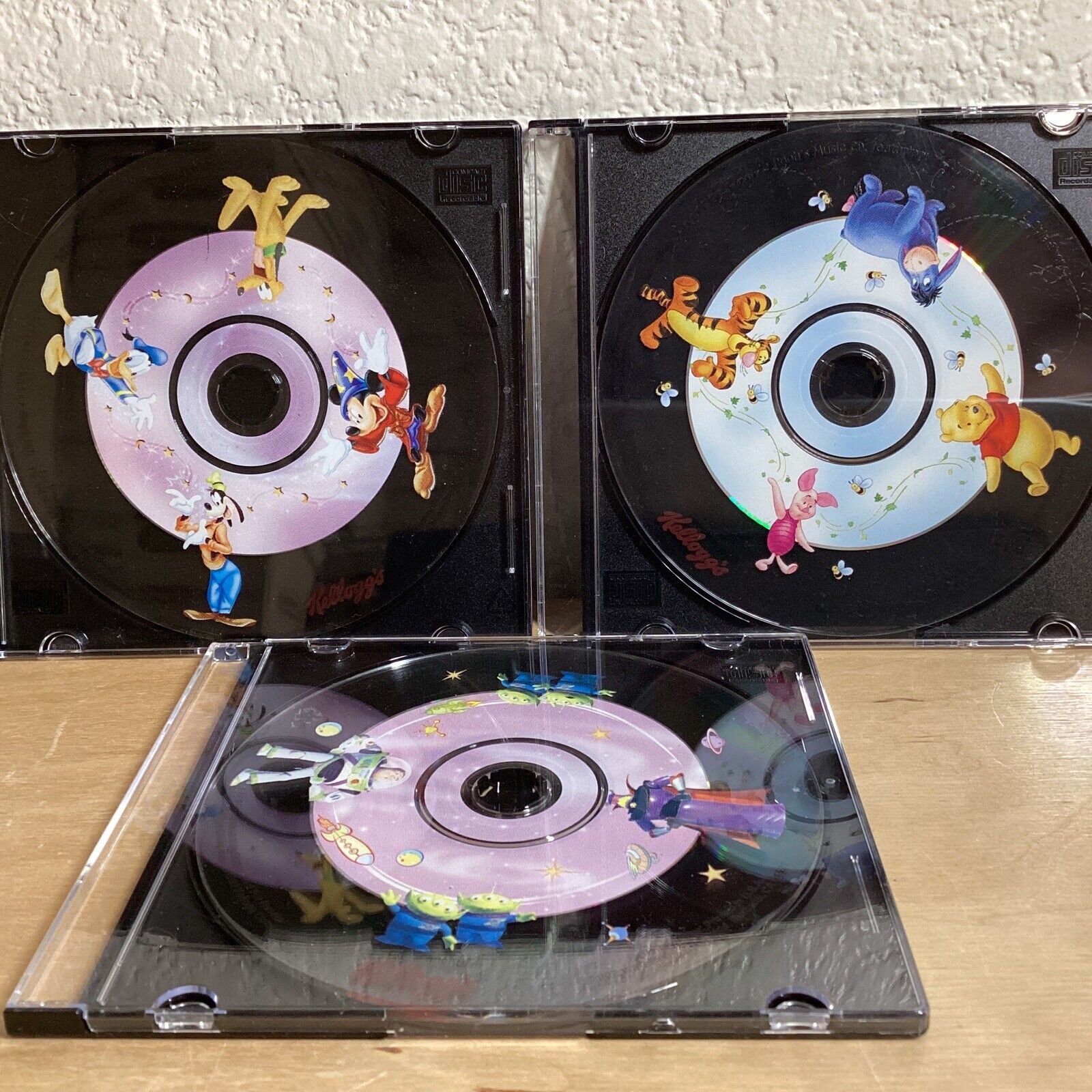 2002 Kellogg's Mickey Music CD , Poohs CD and Buzz Lightyear CD Set Of 3