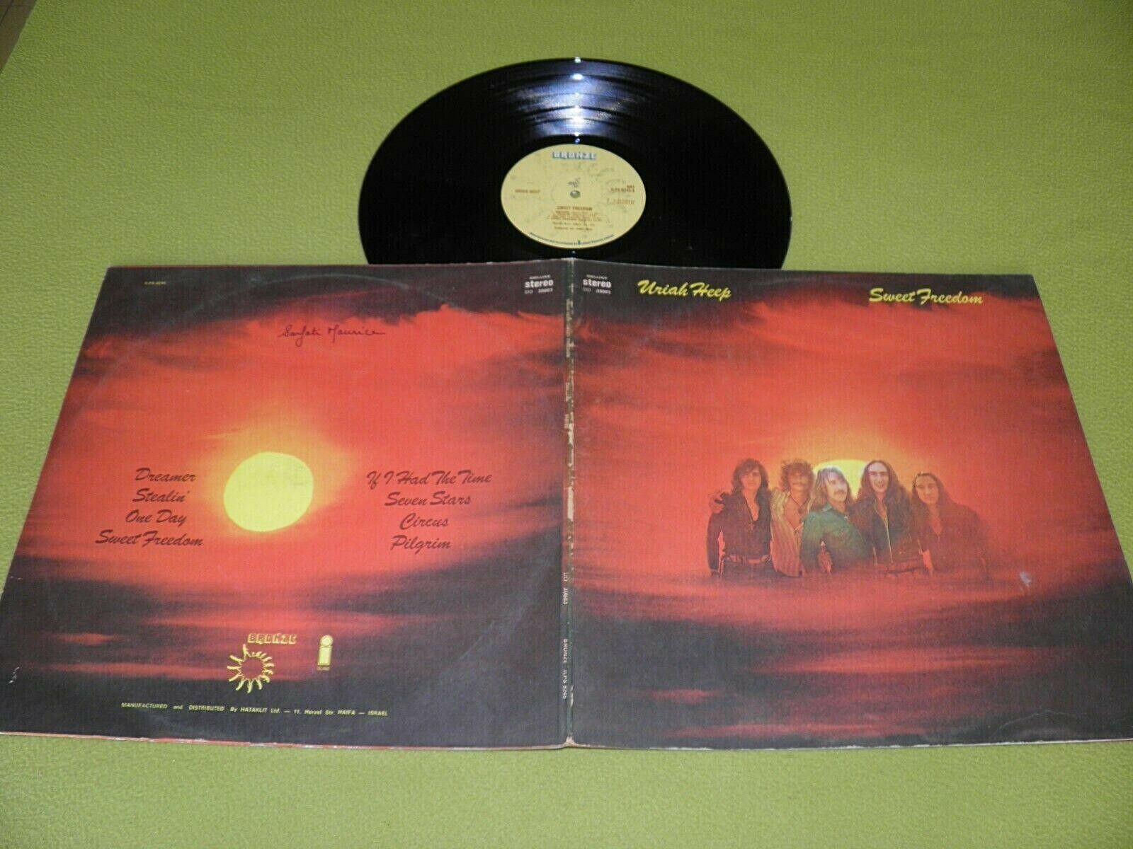 Uriah Heep - Sweet Freedom - 1973 Israel 1st Press \'Bronze\' LP Double Gatefold