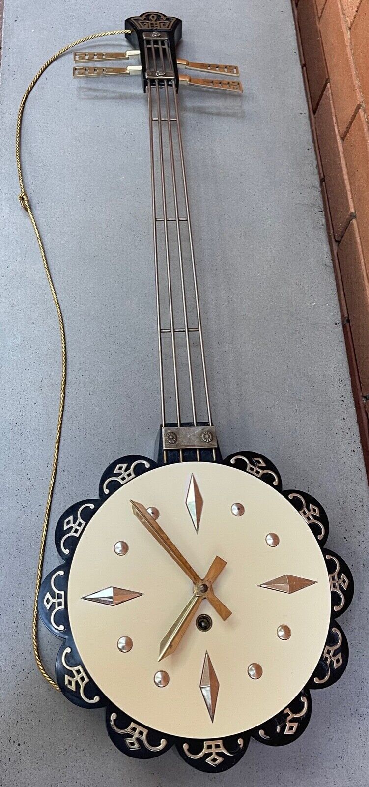 Vintage 50s 60s Plastic Metal Banjo Wall Clock Mid Century Modern German Welby?