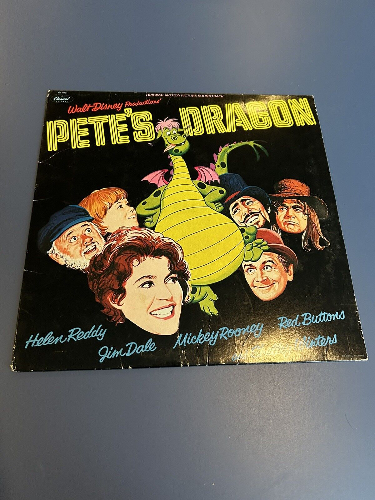 Disney\'s Pete\'s Dragon Soundtrack Vinyl Record 1977 Capitol Records SW-11704 VG