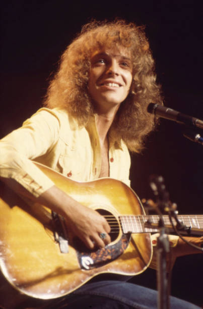 Peter Frampton Performs With An Epiphone Acoustic Guitar 1976 Old Photo 1