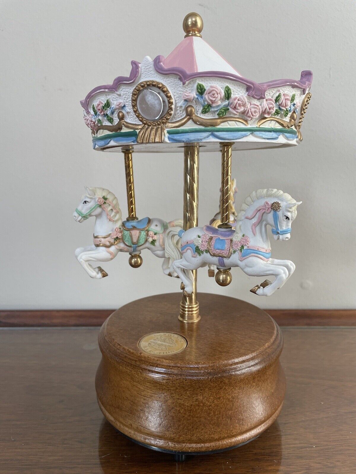 Vintage Carousel Collection 10” Merry Go Round Music Box Tested And Works Great