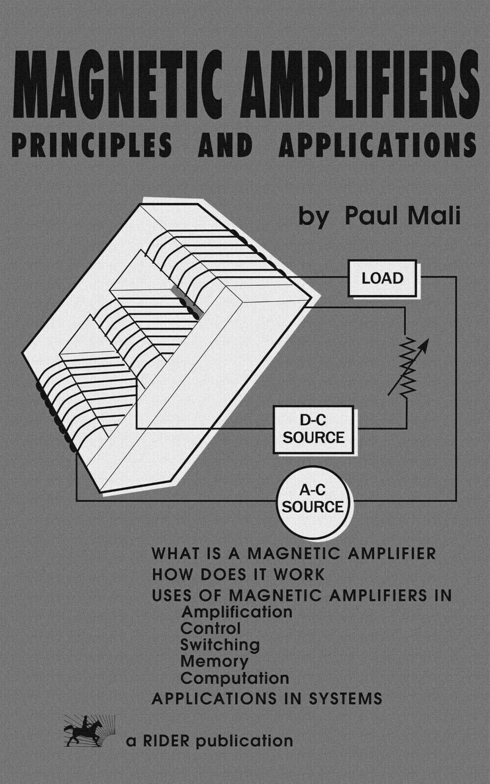 Applications Fits Magnetic Amplifiers Principles & Applications (1960) + Bon