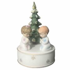 Music Box Schmid ‘Oh Christmas Tree Rotating Tree Children Praying Vintage READ picture
