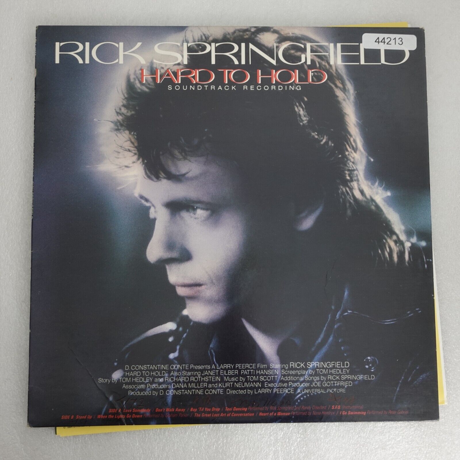 Rick Springfield Hard To Hold Soundtrack LP Vinyl Record Album